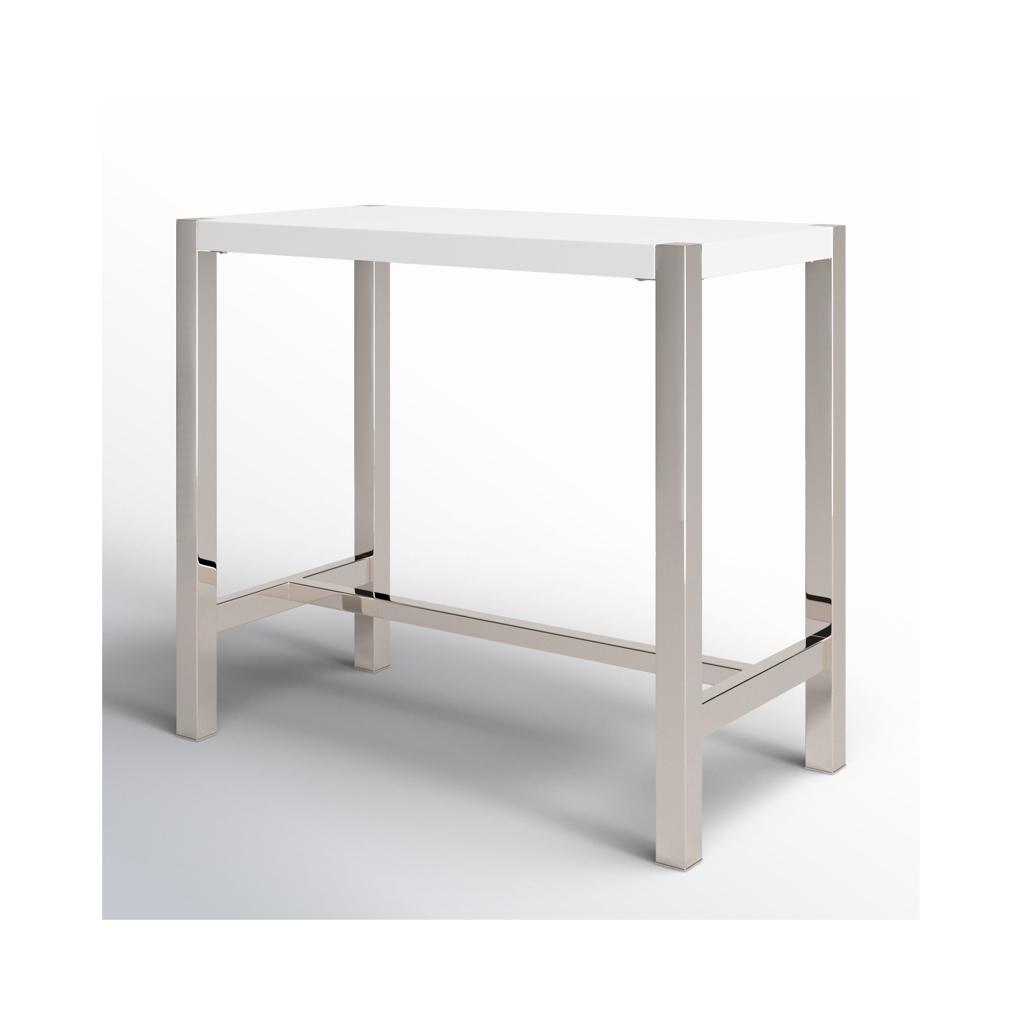 Bandon 47'' Dining Table, White, Bar Height (41" Height)