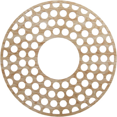 32"OD x 11 5/8"ID x 1/4"T Fink Wood Fretwork Pierced Ceiling Medallion, Walnut