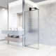 Meridian 34" W x 74" H Fixed Framed Shower Screen with 3/8" Glass