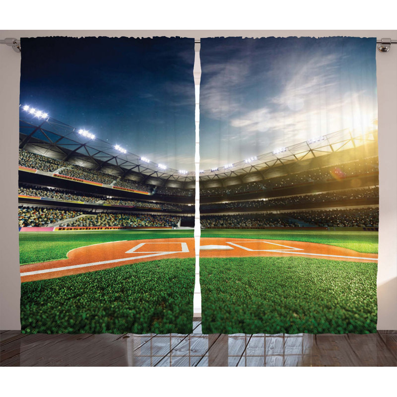 Sports Semi-Sheer Rod Pocket Curtain Panels, 54" x 108"