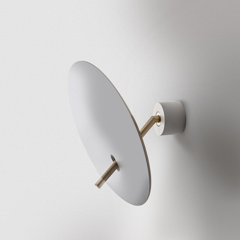 Lua LED Dimmable Armed Sconce, White/Gold Silver