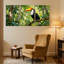 Oiseaux toucans perchés dans une jungle luxuriante, ensemble de 3 impressions sur toile-1722348478