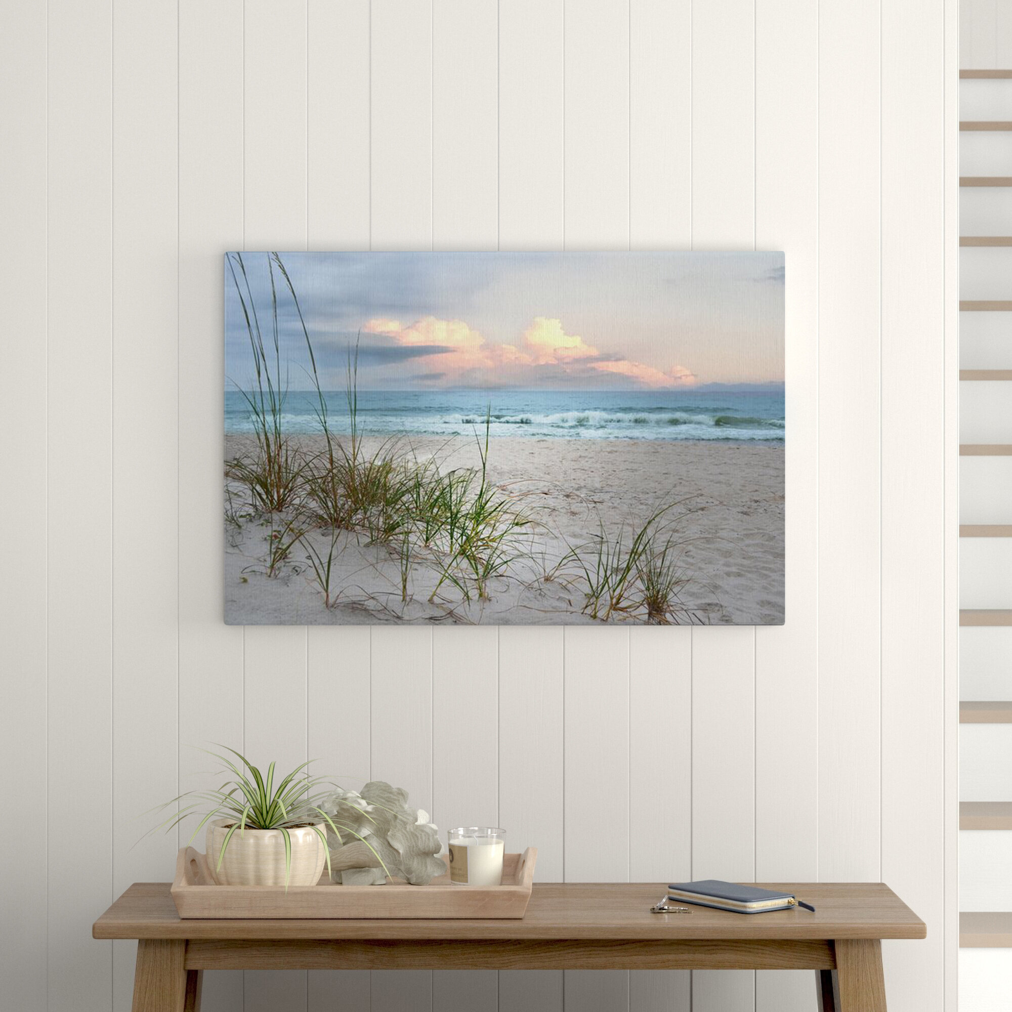 Beachcrest Home Beach Driftwood Framed On Canvas Print  Reviews Wayfair