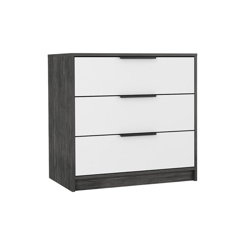 Commode 3 tiroirs 28 "blanche et grise
