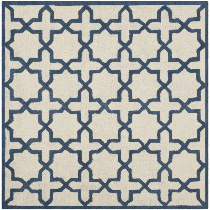 Cambridge Hand Tufted Wool Geometric Rug, Square 6'