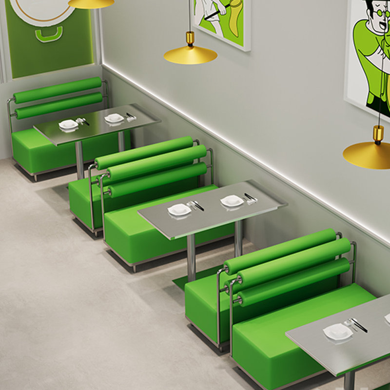 Bancs de restaurant vert Cafe