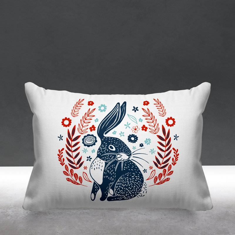 Coussin décoratif Baxter, Rouge / bleu marine