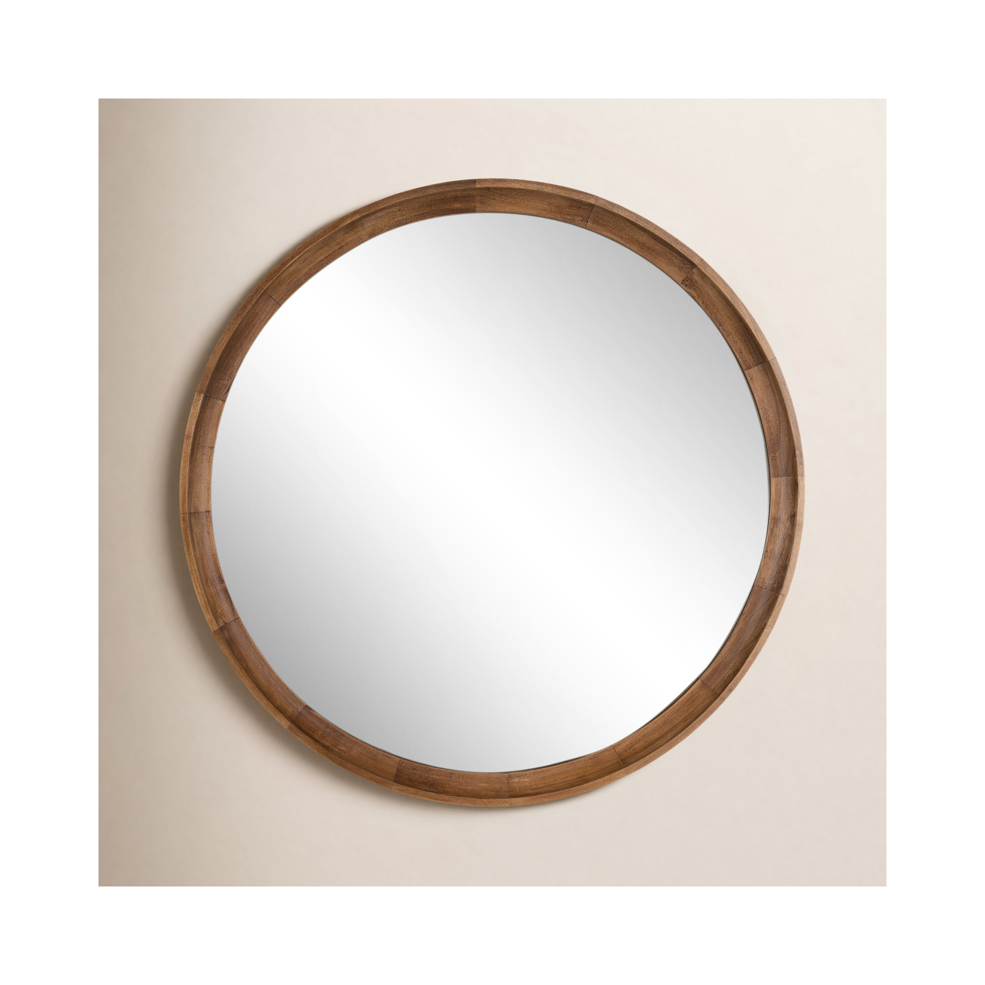 Zoie Wood Mirror, Rustic Brown, 30" x 30"