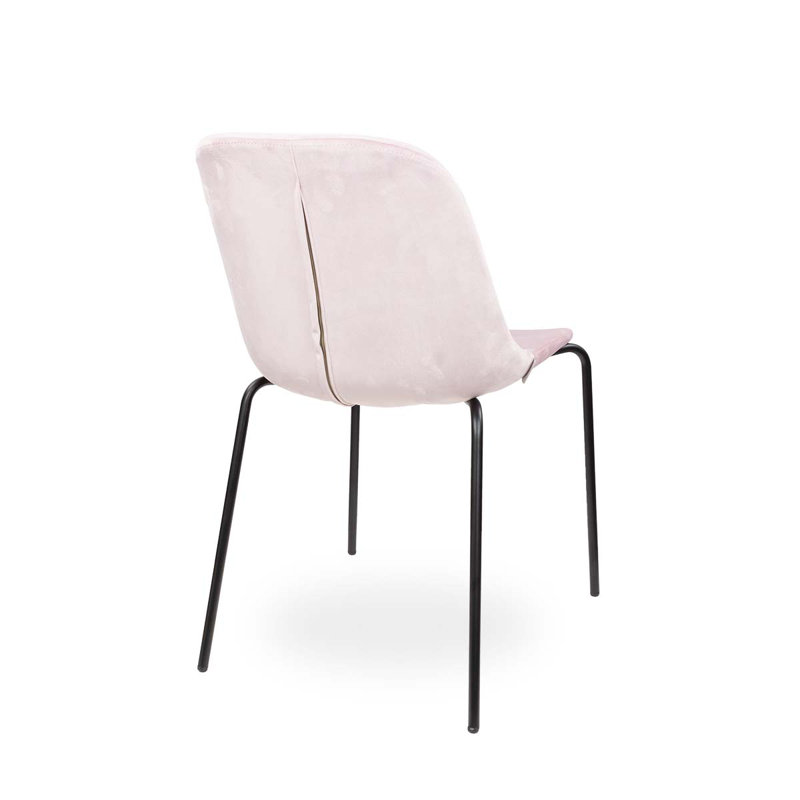 Upholstered Dining Chair, Pink, Black