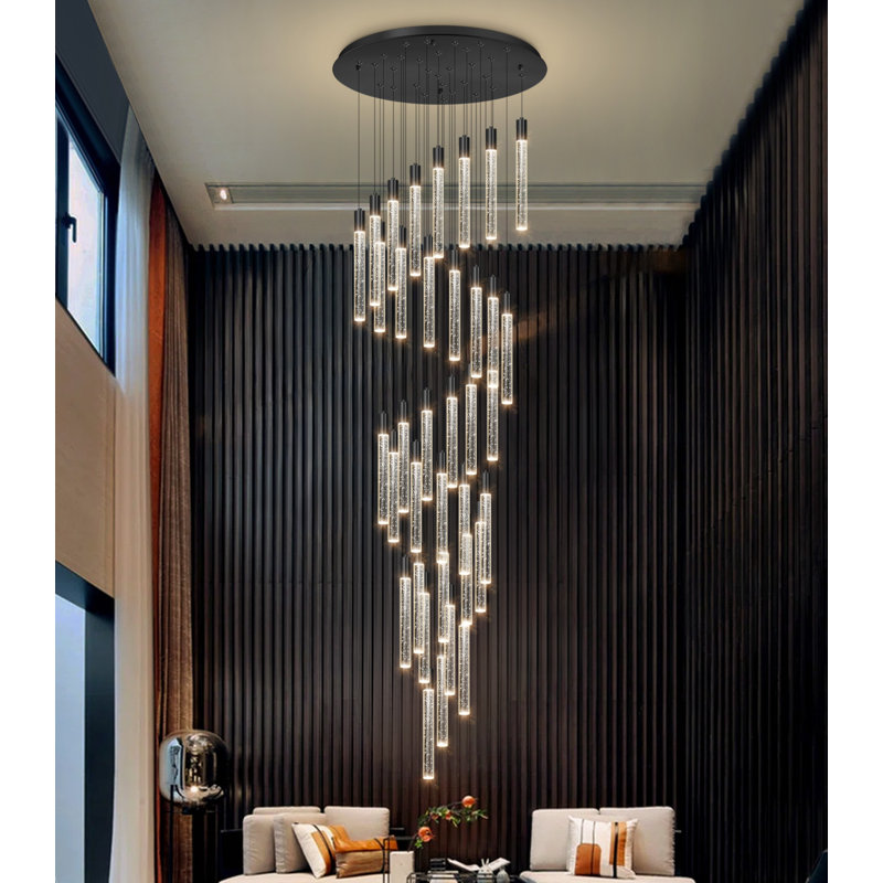 Glam 36 Lights Chandelier Led Dimmable Light, Matte Black