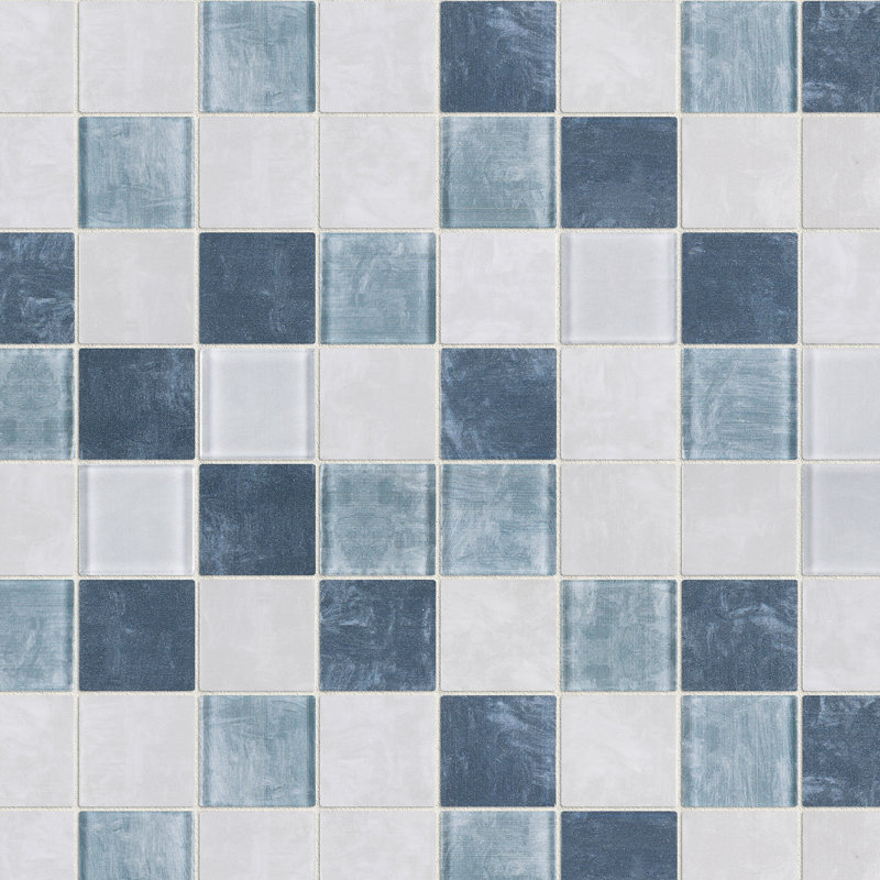 Carrelage mosaïque en verre mat carré 11,82 po x 11,82 po Ecoglassifier, Gris / Beige