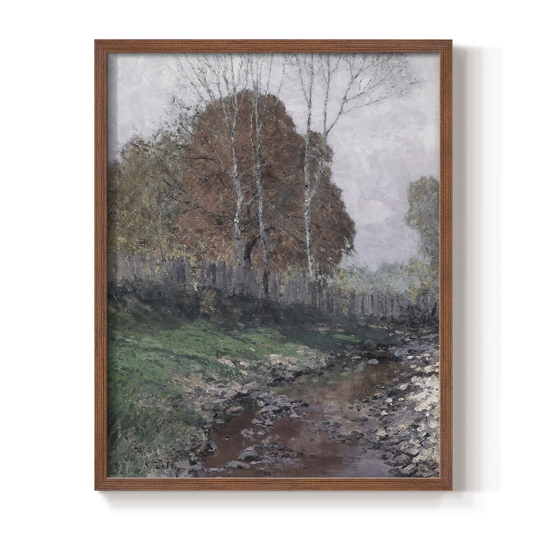 Vintage Landscape CV -Framed Print, Walnut