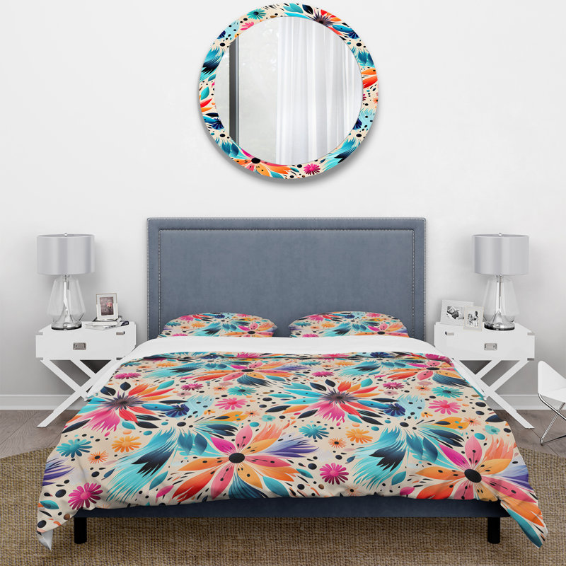 Multicolor Tribal Mandala Boho Pattern - Ensemble de housse de couette à motif floral