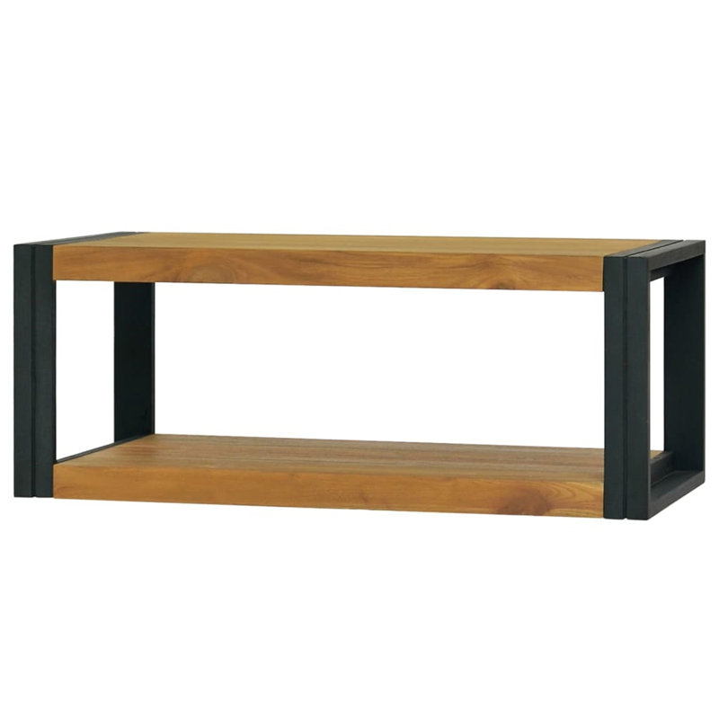 Nisbet Solid Wood Wall Bathroom Shelves, Brown/Black