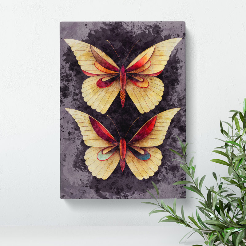 Butterflies In Watercolour No.4 - Wrapped Canvas, 60cm H x 40cm W x 3cm D