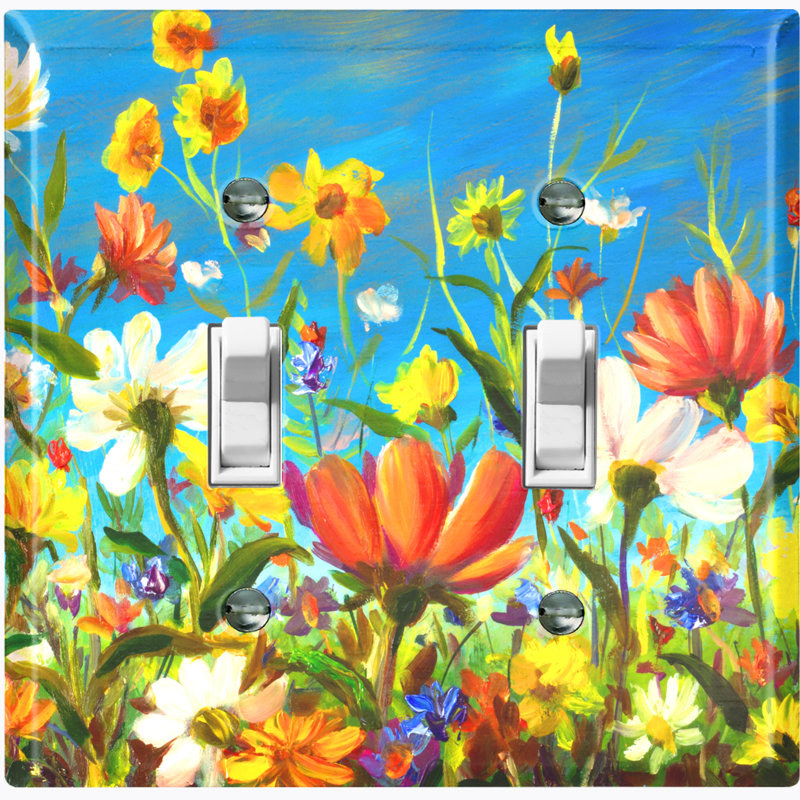 Magnifique plaque murale 2 fleurs