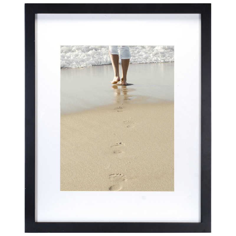 Black Matte Picture Frame with Mat, 16'' x 12''