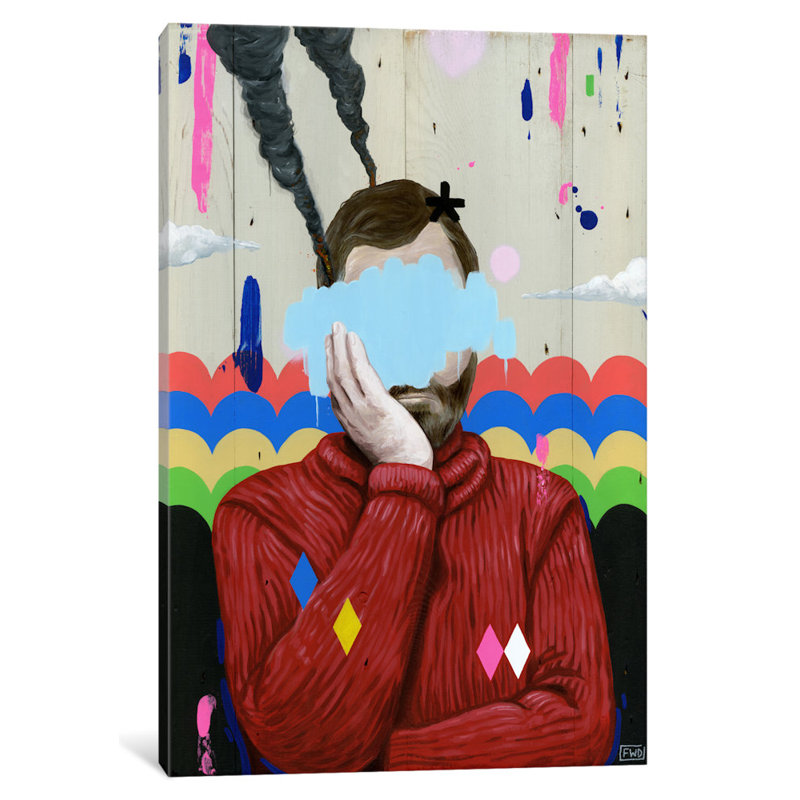 « sad », impression sur toile, H 12 po x l 8 po x P 0,75 po