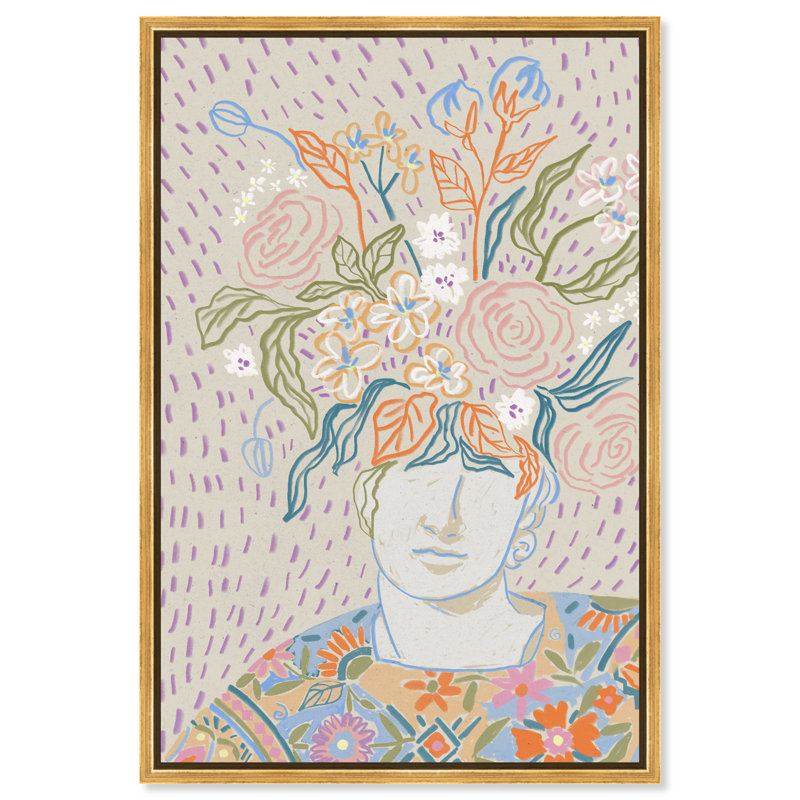 Flourishing Print by Oliver Gal, 31"H x 21"W, Gold Floater Frame