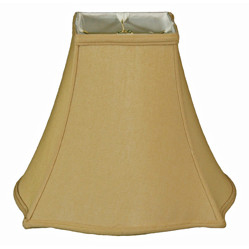 Silk Bell Lamp Shade, 12.75" H x 16" W x 16" D, Black/Off White