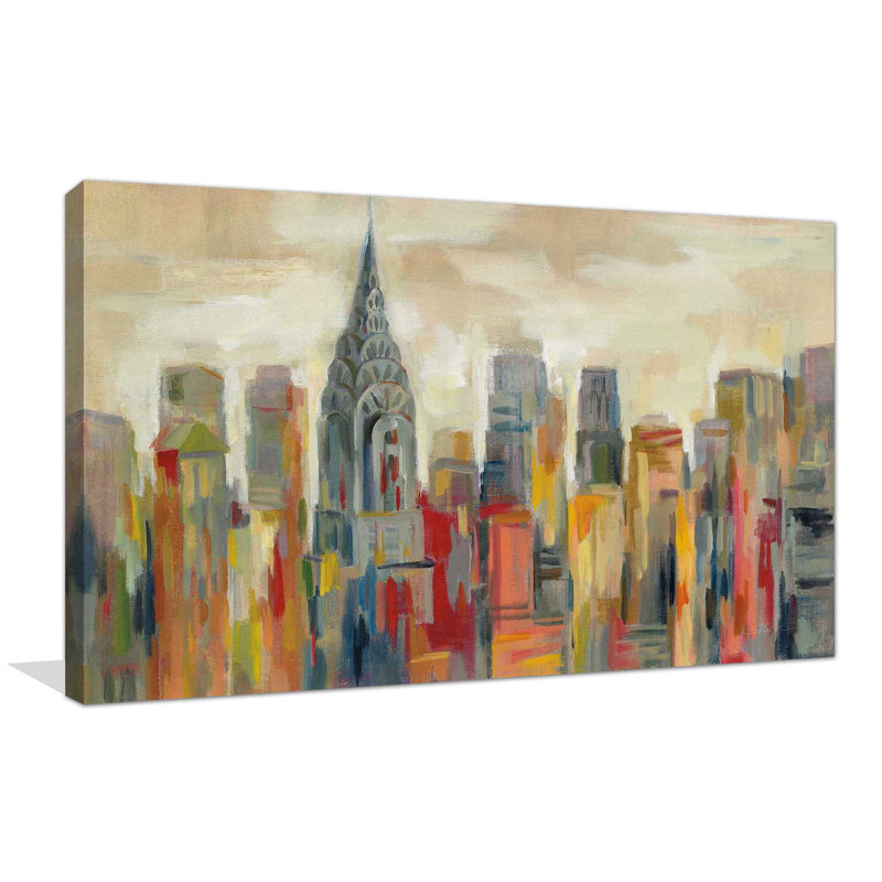 Manhattan, Chrysler Building - Peinture, Toile tendue, H 36 po x l 60 po x P 1,5 po