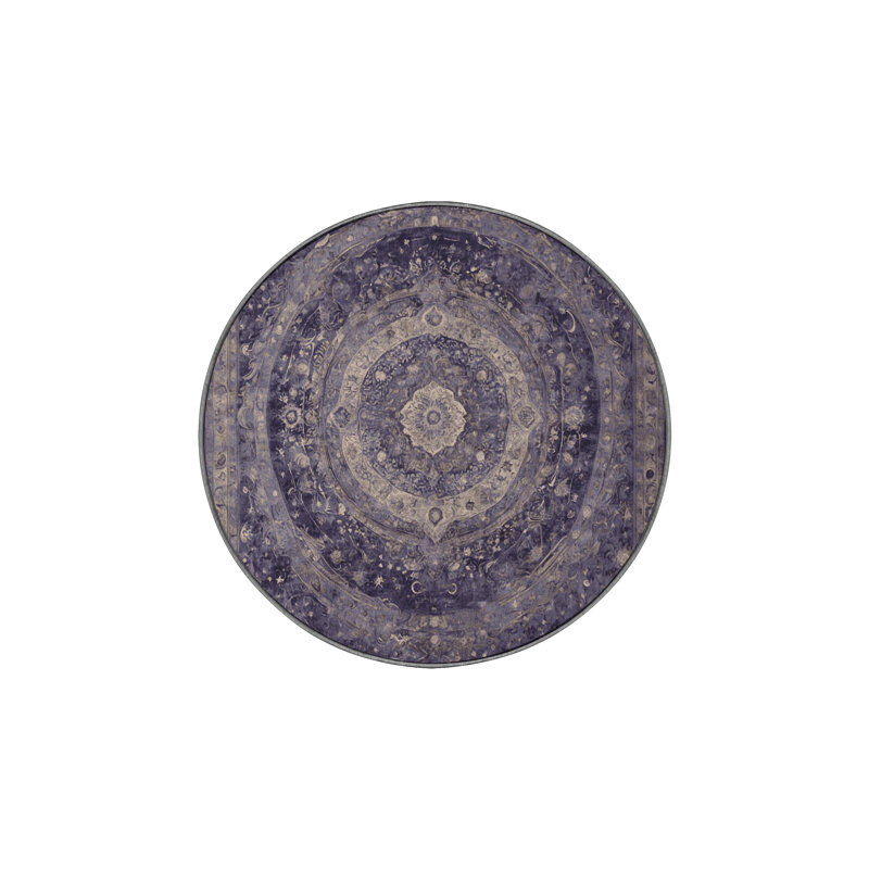 Machine Washable Pink Area Rug, Round 3'