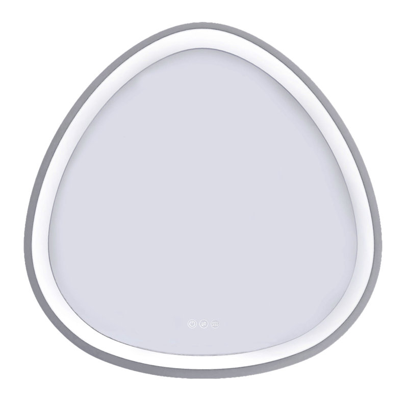 Miroir de salle de bain gris bronze à intensité variable à intensité variable, 32 X po, pour une décoration de luxe encadrée Brouillard de coiffeuse et finition