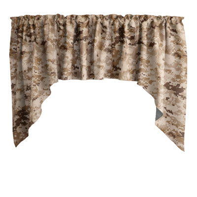 Cantonnière en mélange de coton camouflage l 58 po