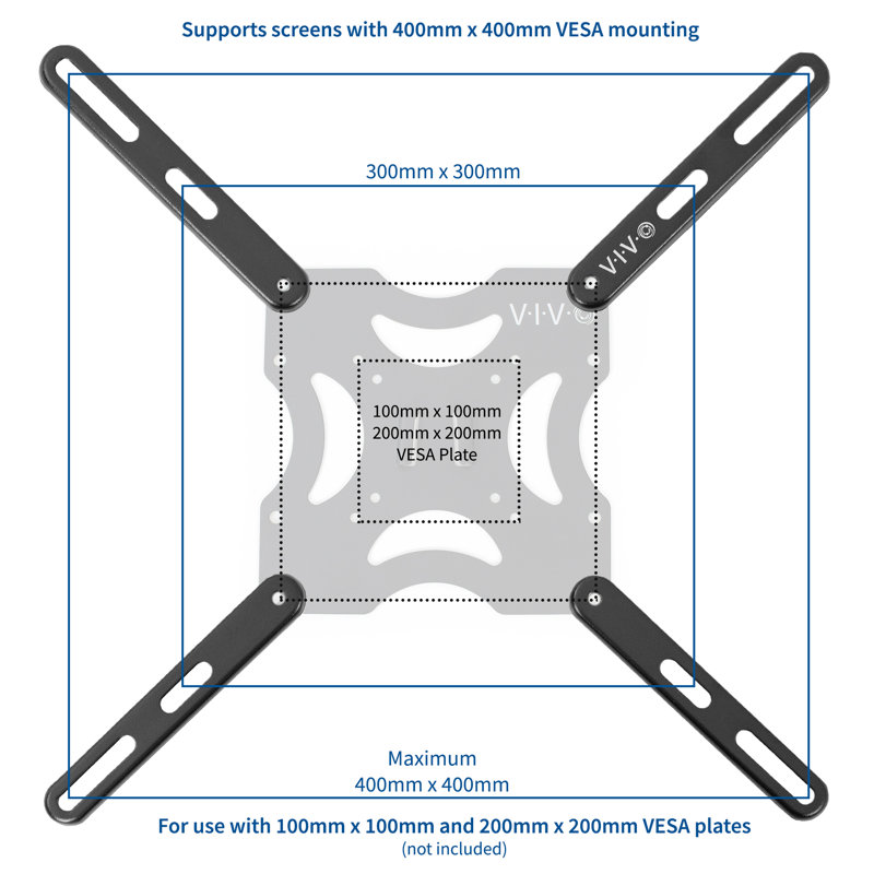 VIVO Black Steel VESA Adapter Bracket for 32" to 55" TVs