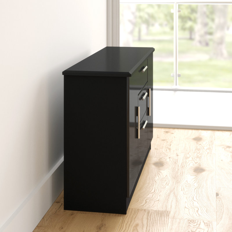 Rau 127.5cm Sideboard, Black Gloss