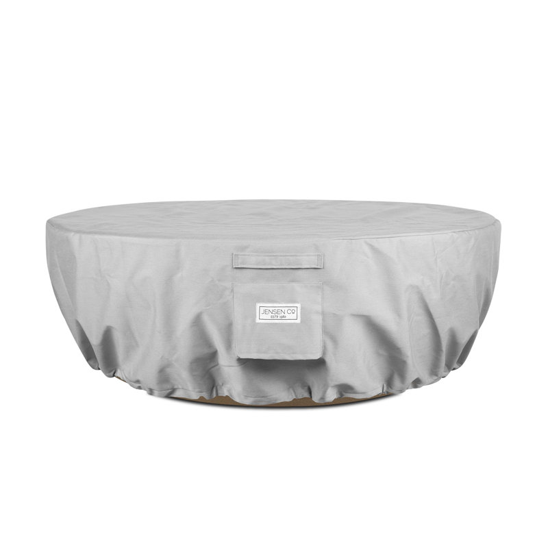 Carson 38" Round Concrete Propane Fire Pit in Carbon by Jensen Co., 14.5" H x 38" W x 38" D, Liquid Propane, Black