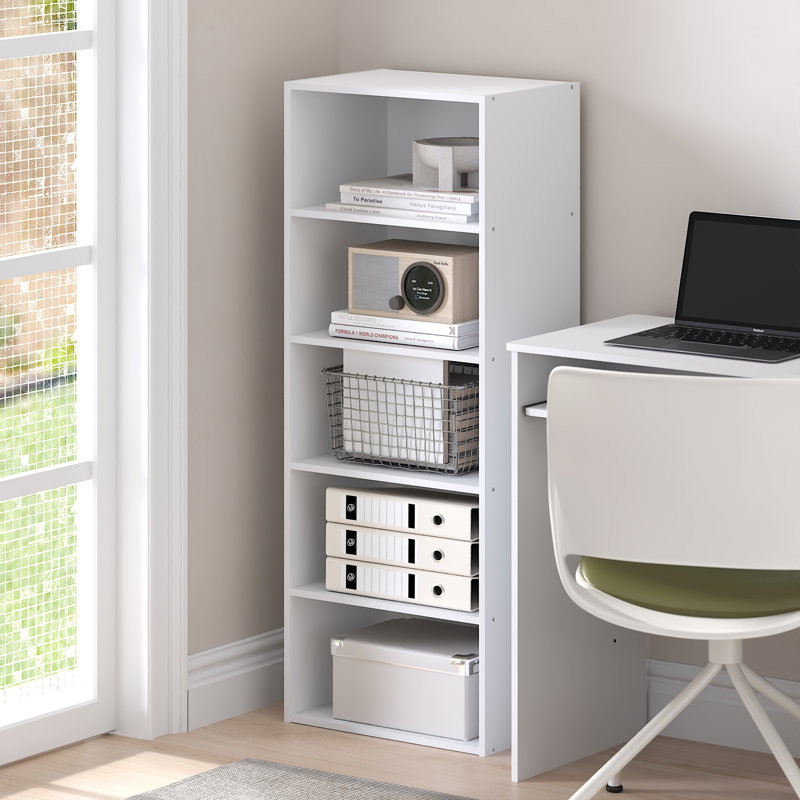 Bibliothèque à 5 niveaux Furinno Basic, (5 tablettes) H 43,66 po x l 16,61 po x P 11,42 po