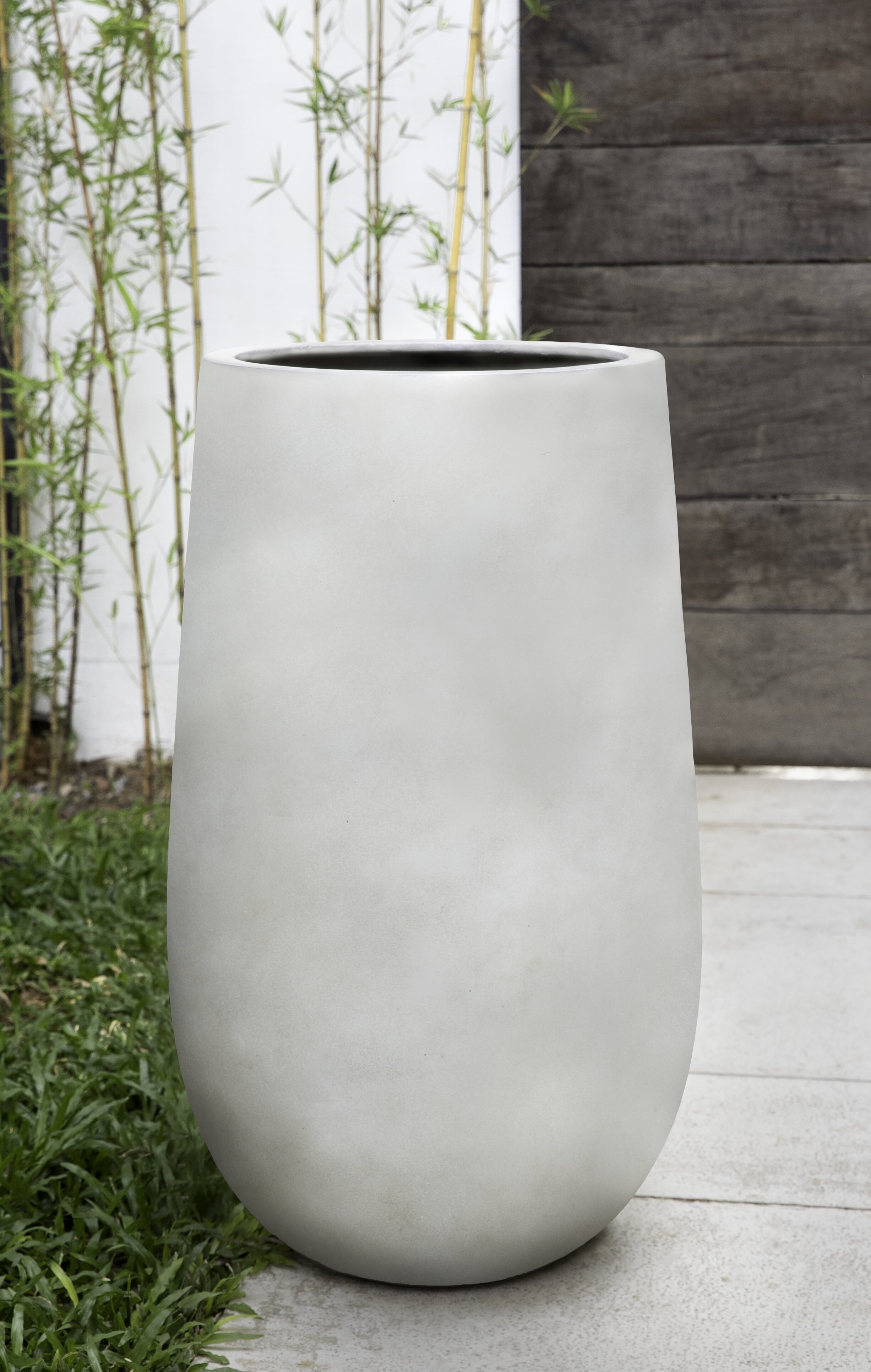 Large White Composite Planter