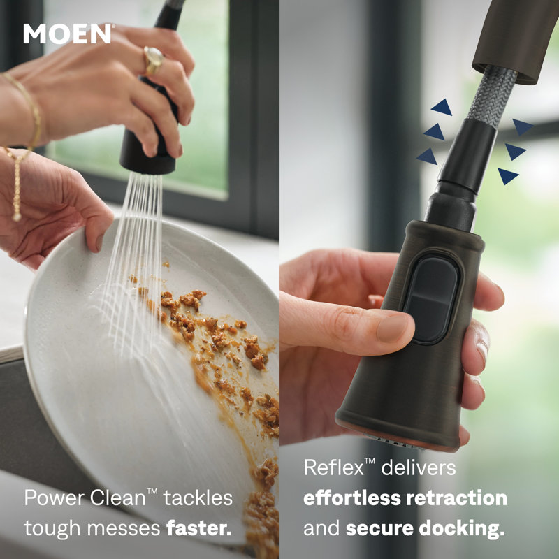 Robinet de cuisine Moen Jaslynn MotionSense Wave, bronze méditerranéen, 87618EWBRB, Bronze méditerranéen