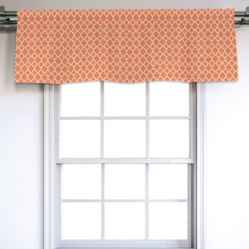 Sateen Geometric Ruffled Window Valance