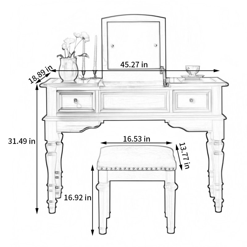 Commode américaine à clapet en bois massif de style rétro américain