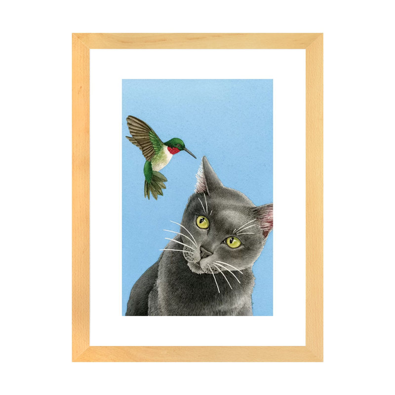 «It's a Humming in My Ear» par Tracy Lizotte - reproduction d'art, H 24 po x l 16 po x P 1 po, Toile avec cadre en bois beige