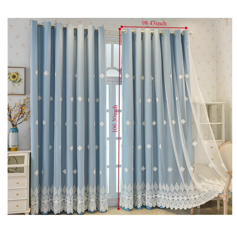 Ele Room Darkening Single Curtain Panel, Blue