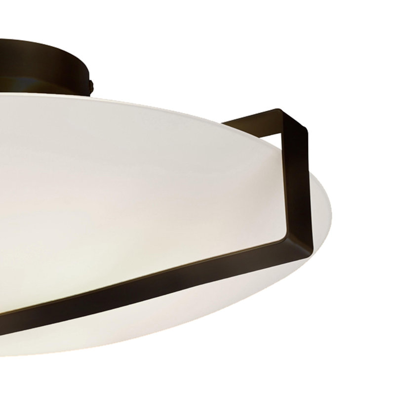 Aijah Glass Flush Mount, Black