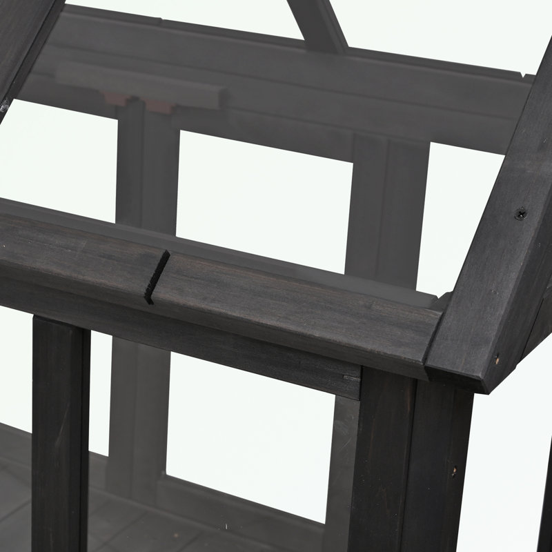 Banc de rempotage avec roues mobiles, toit ouvrable et boîte de rangement, Noir, noir, noir, noir