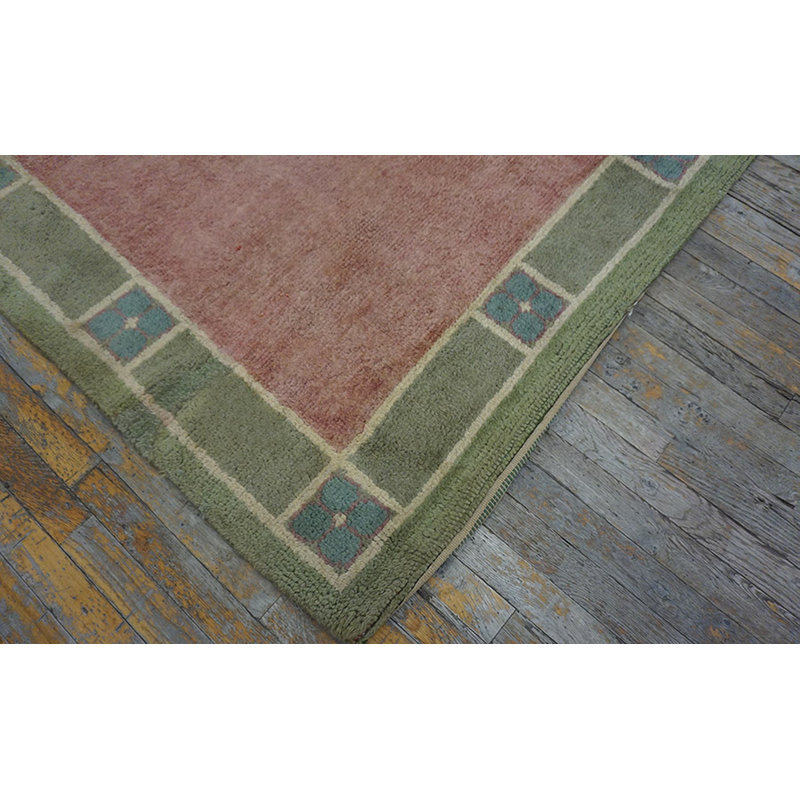 Open Solid Pink Rose Color Field Austrian Art Nouveau Werkstätte Viennese Carpet