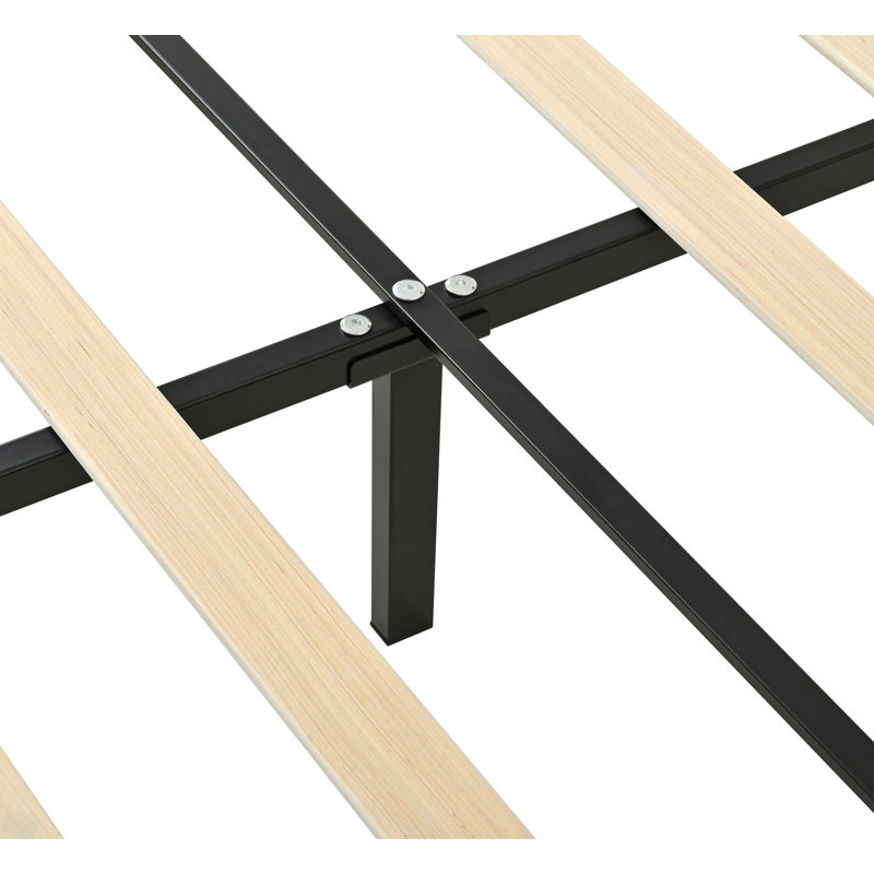 Structure de lit grand format en velours capitonné avec USB et veilleuse, tête de lit 52 po, lit plateforme à oreilles, beige