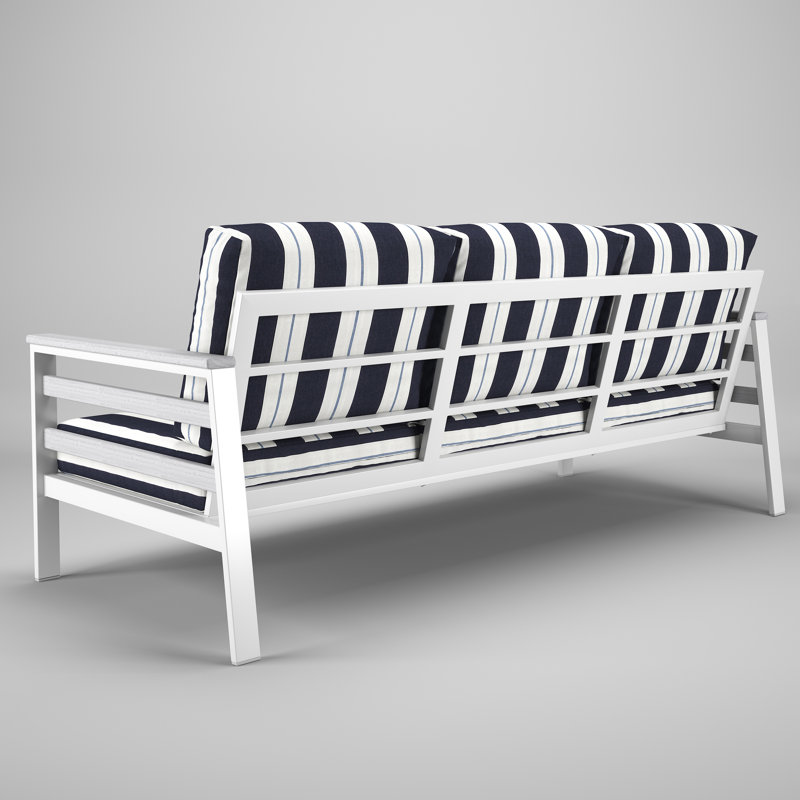 Townsend Metal Outdoor Sofa With Sunbrella Cushion, Relate Harbor