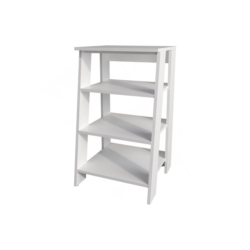 Étagère de salle de bain autoportante blanche avec rangement ouvert