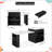 Black Kitchen Island with Extendable Dining Table for 6, Double Storage & Power Outlet, Faux Marble Top-89047211