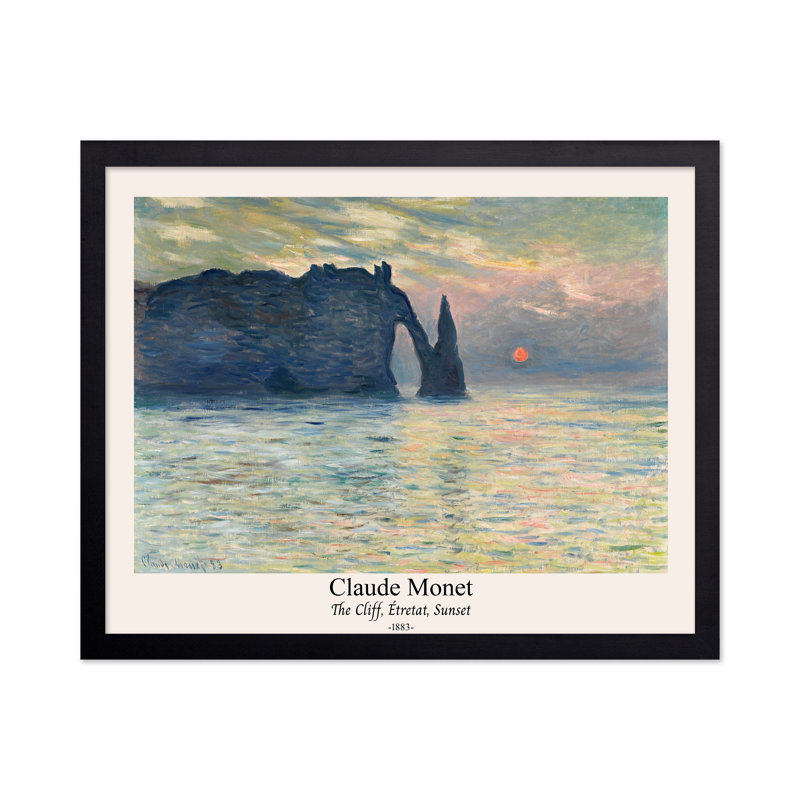 Claude Monet - La falaise, Black Framed, Poster, 24"H x 32"W