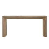 Marva 68" Wide Pine Wood Console Table w/ Glass Top, Light Warm Wash