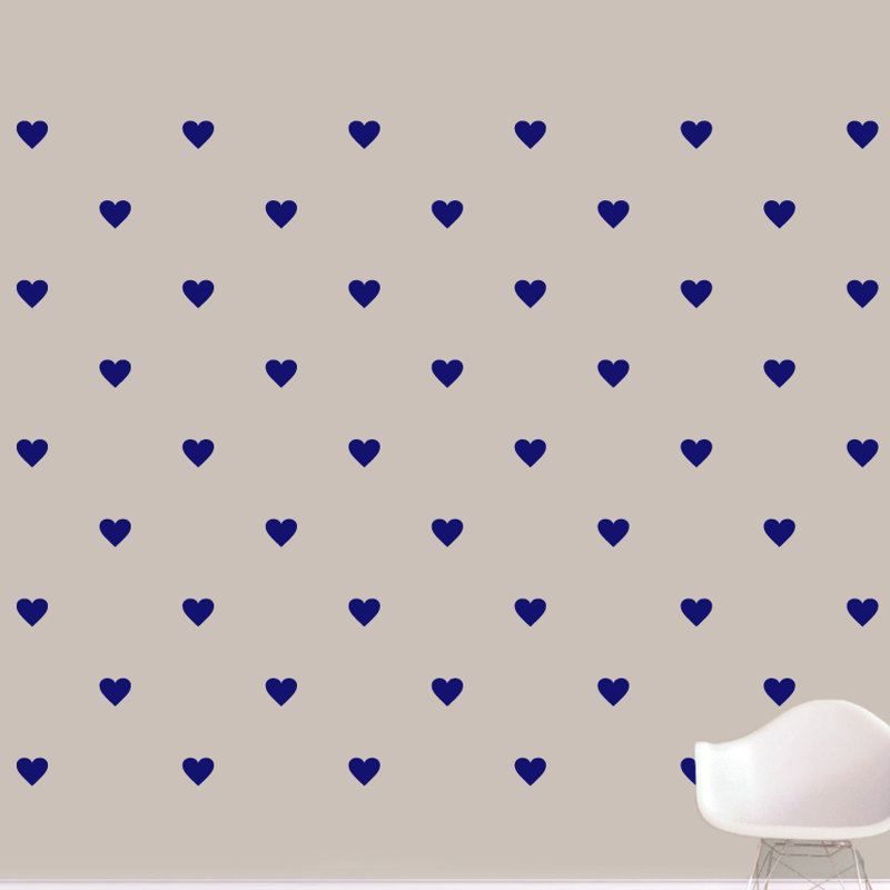 Adhésif décoratif cœurs, Bleu marine