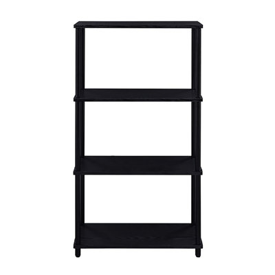 Bibliothèque rustique noire avec 4 tablettes - Ajoute 22,72 lb de charme rétro, conçu pour durer