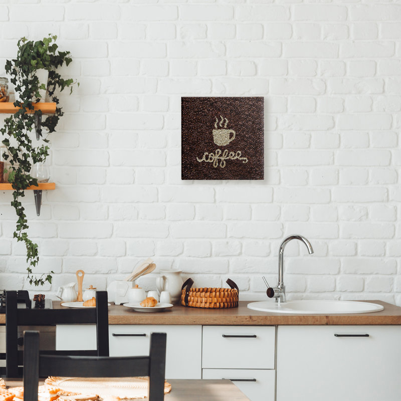 Toile à motif grain de café, design par Seven Trees Design, H 17 po x l 17 po